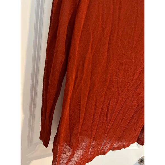 Eileen Fisher Relaxed Fit Long Sleeve Boat Neck Sweater Burnt Orange Size Small - Picture 2 of 5